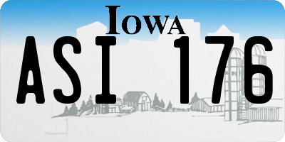 IA license plate ASI176