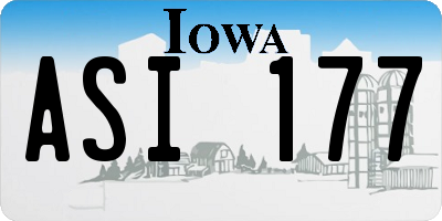 IA license plate ASI177