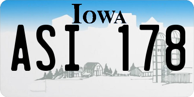 IA license plate ASI178