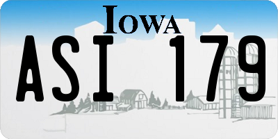 IA license plate ASI179