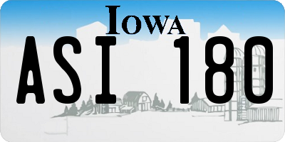 IA license plate ASI180