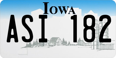 IA license plate ASI182
