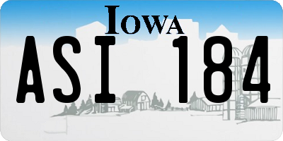 IA license plate ASI184