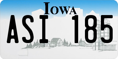 IA license plate ASI185
