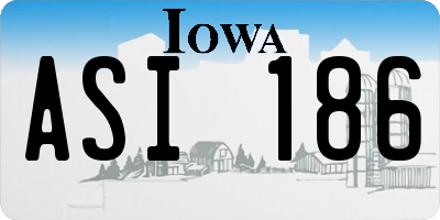 IA license plate ASI186