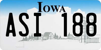 IA license plate ASI188