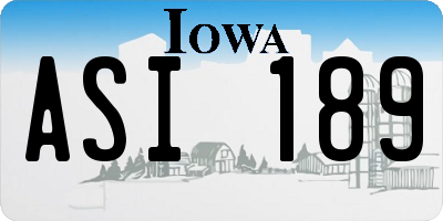 IA license plate ASI189