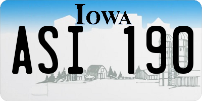 IA license plate ASI190