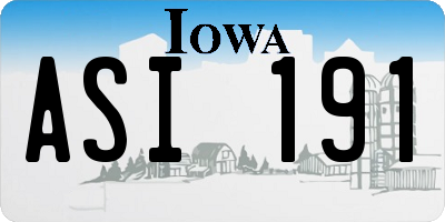 IA license plate ASI191