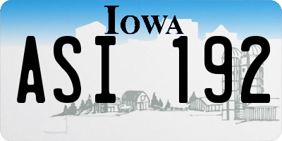 IA license plate ASI192