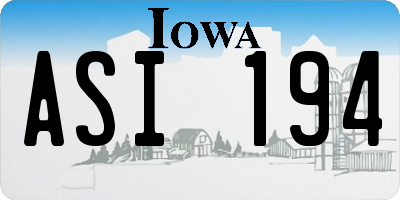 IA license plate ASI194