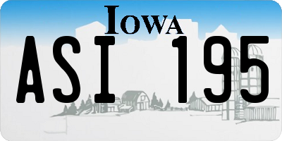 IA license plate ASI195