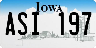 IA license plate ASI197