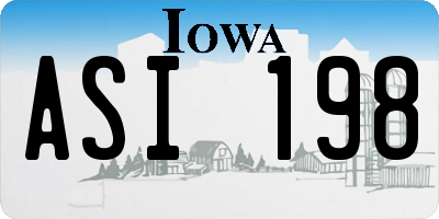 IA license plate ASI198