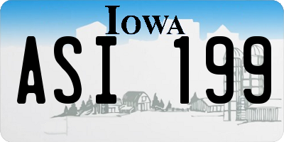 IA license plate ASI199