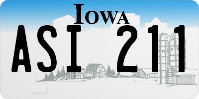 IA license plate ASI211