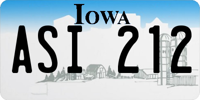 IA license plate ASI212