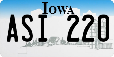 IA license plate ASI220