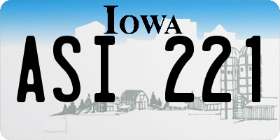IA license plate ASI221