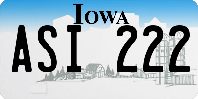 IA license plate ASI222