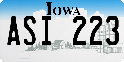 IA license plate ASI223
