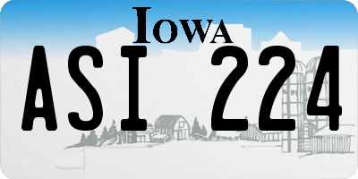 IA license plate ASI224