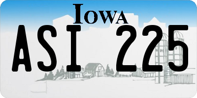 IA license plate ASI225