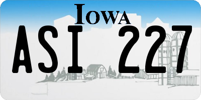 IA license plate ASI227