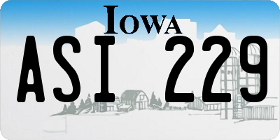 IA license plate ASI229