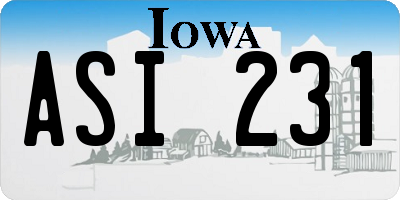 IA license plate ASI231