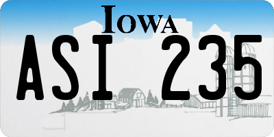 IA license plate ASI235