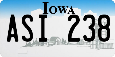 IA license plate ASI238