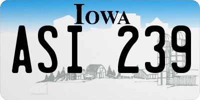 IA license plate ASI239