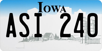 IA license plate ASI240