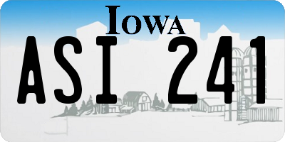 IA license plate ASI241