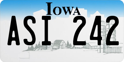 IA license plate ASI242