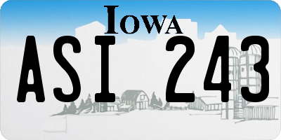 IA license plate ASI243