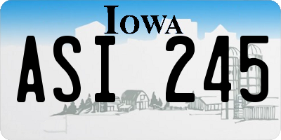 IA license plate ASI245