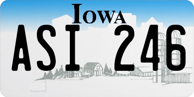 IA license plate ASI246