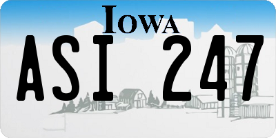 IA license plate ASI247