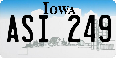 IA license plate ASI249