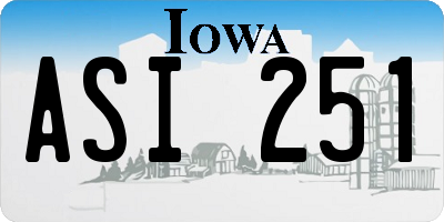 IA license plate ASI251