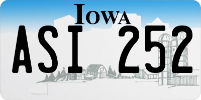 IA license plate ASI252