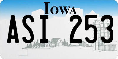 IA license plate ASI253