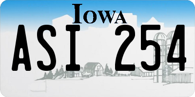 IA license plate ASI254