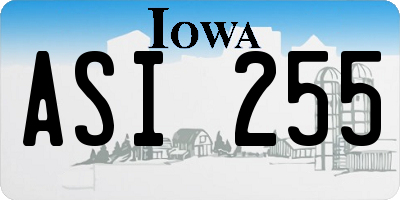 IA license plate ASI255