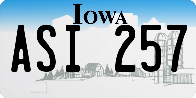 IA license plate ASI257