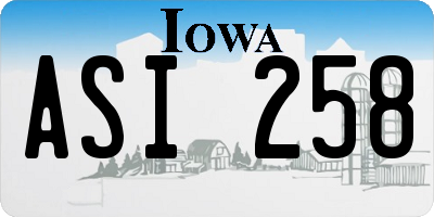 IA license plate ASI258