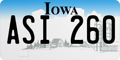 IA license plate ASI260