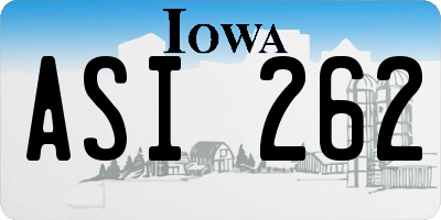 IA license plate ASI262